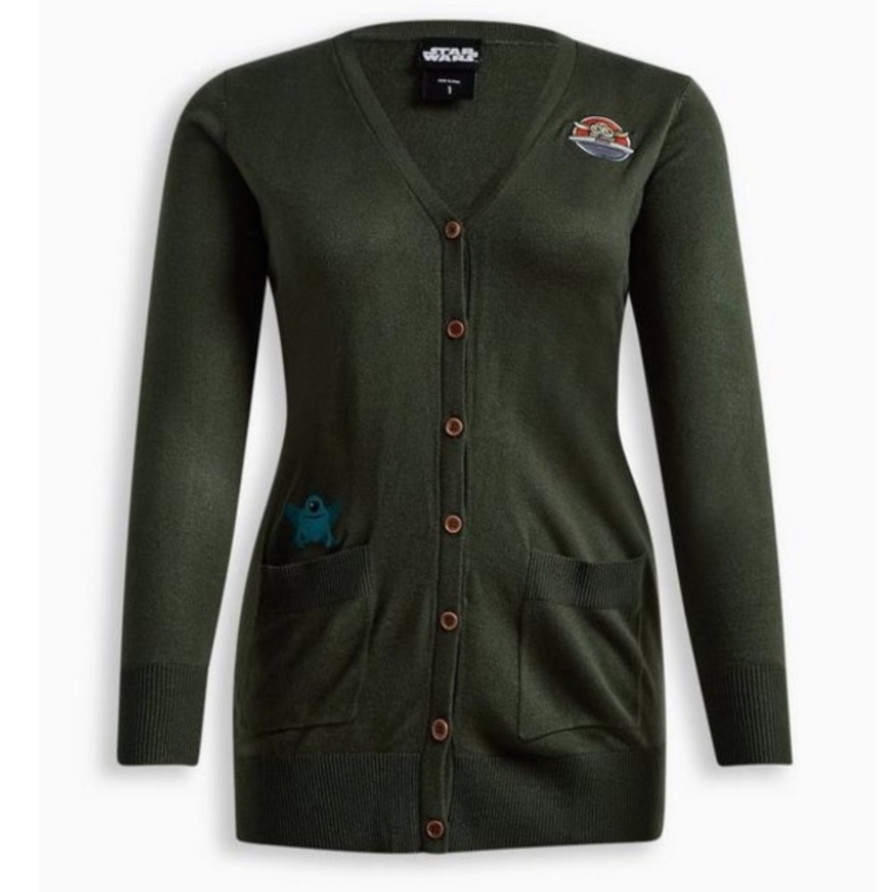 TORRID NWT STAR WARS THE MANDALORIAN BUTTON FRONT CARDIGAN SWEATER - Picture 4 of 6